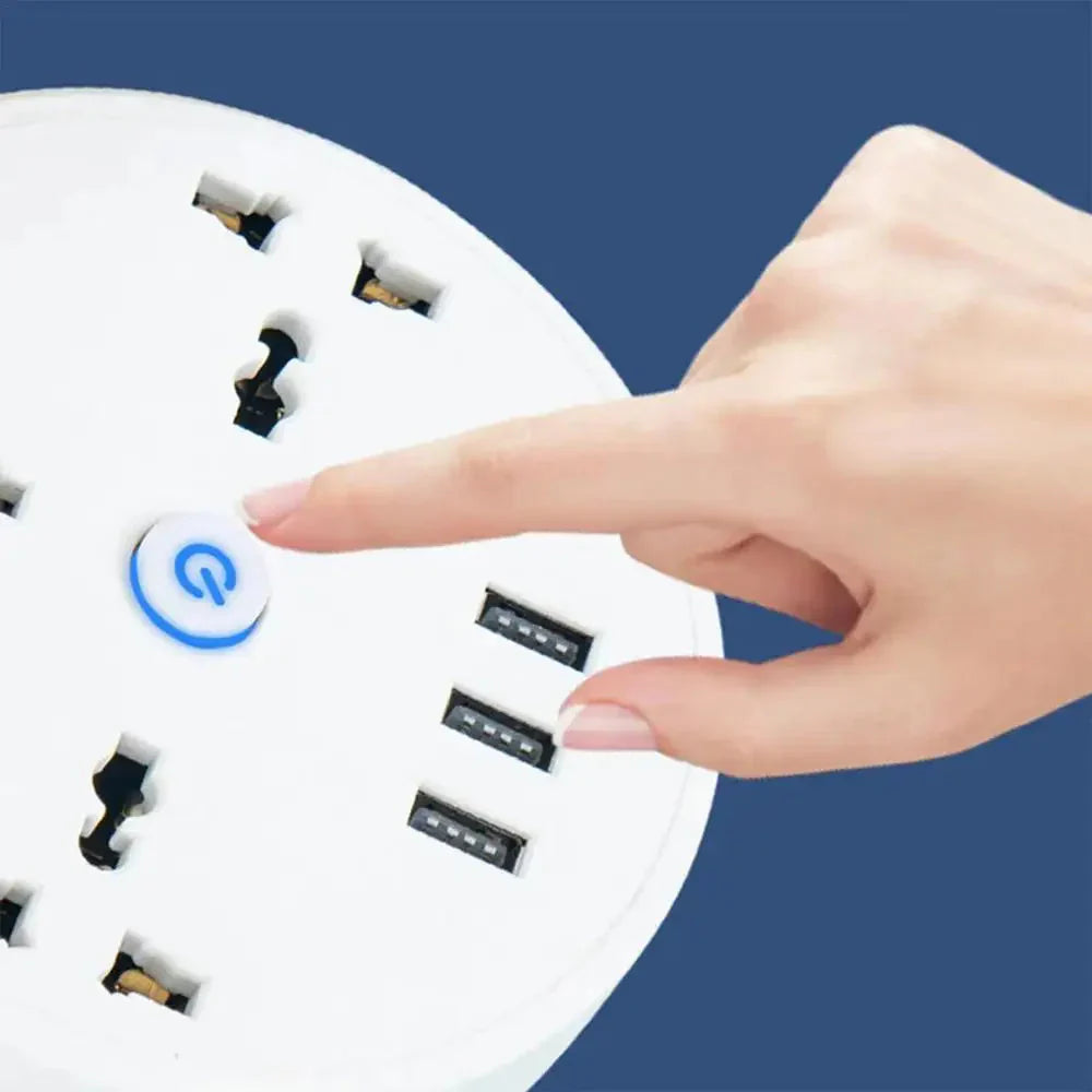 EU Plug AC Outlet Smart Home Power Strip โ Multipurpose Electrical Extension Cord with USB Ports & Fast Charging