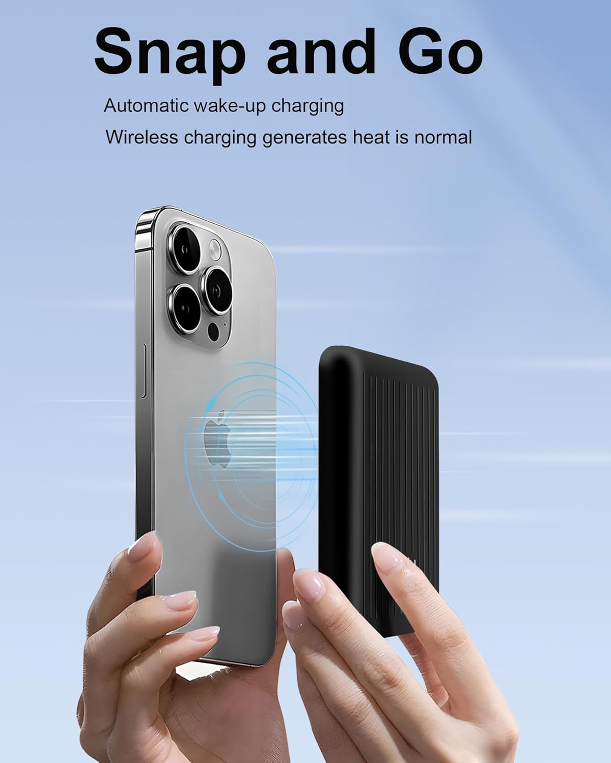 Mini Magsafe-Compatible Portable Charger | 5000Mah 5W Compact Magnetic Power Bank for Iphone 16/15/14/13/12, 12W USB-C Charging Battery Pack